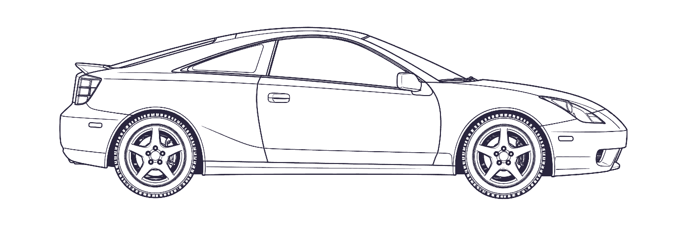 Toyota Celica 7th Gen side profile
