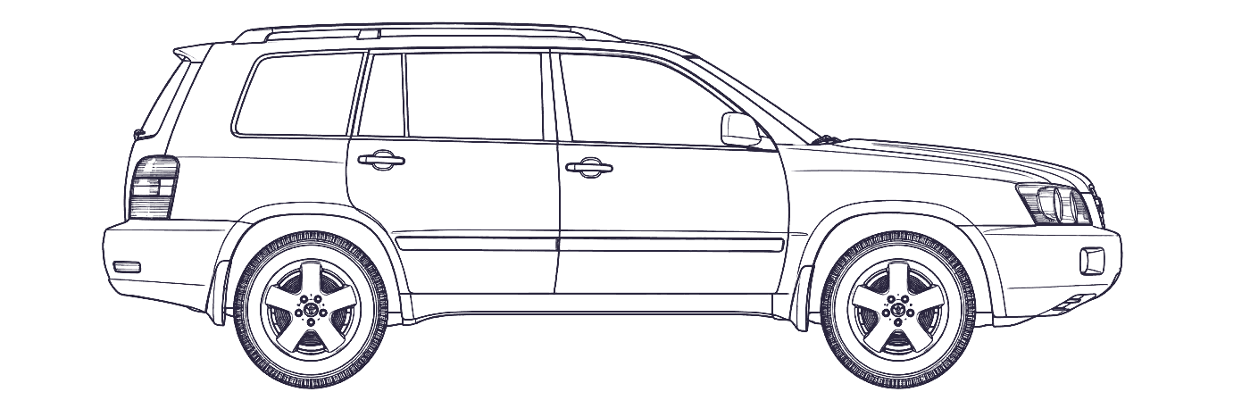 Toyota Highlander / Kluger 1st Gen side profile