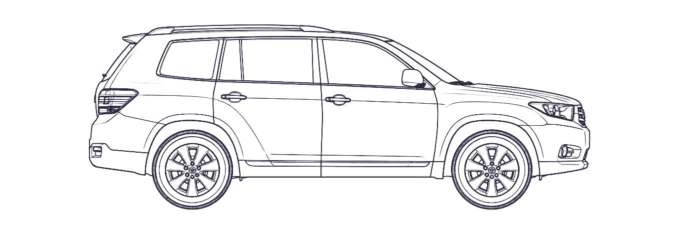 Toyota Highlander / Kluger 2nd Gen side profile