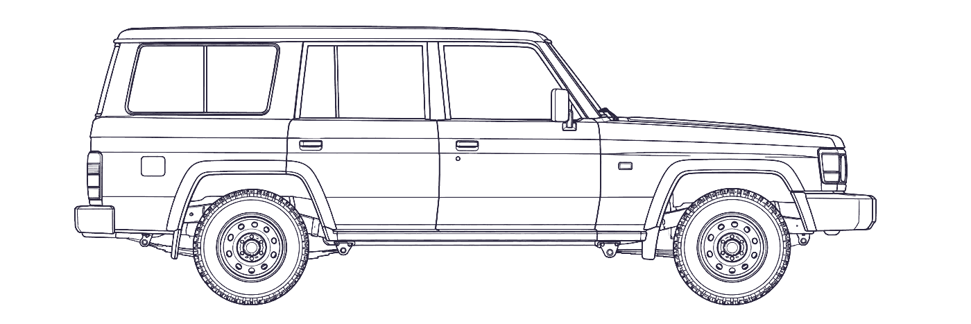 Toyota Land Cruiser 70 Series side profile