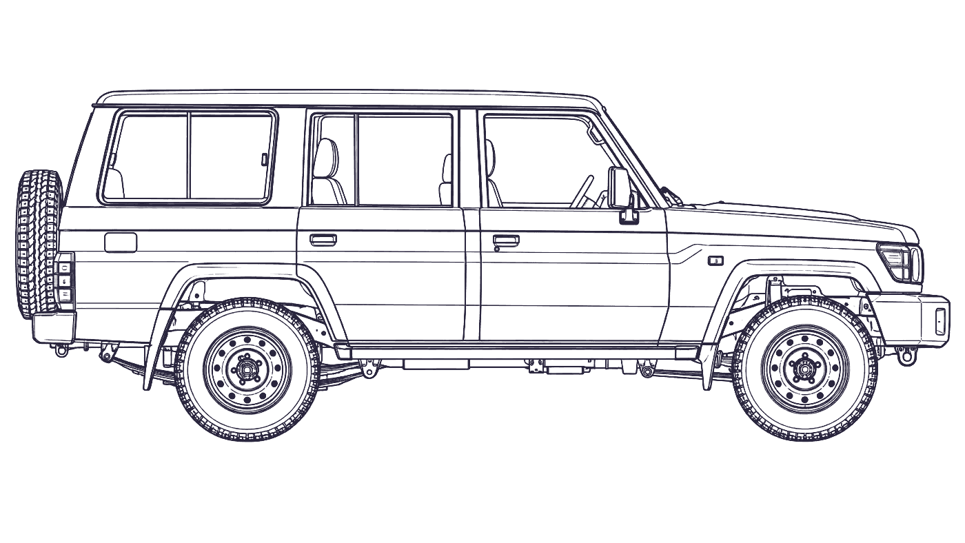 Toyota Land Cruiser 70 Series Mark IV side profile