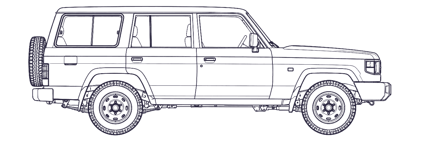 Toyota Land Cruiser 70 Series Mark V side profile