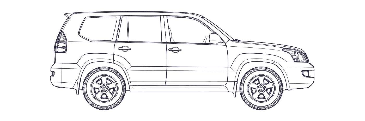 Toyota Land Cruiser Prado 120 Series side profile