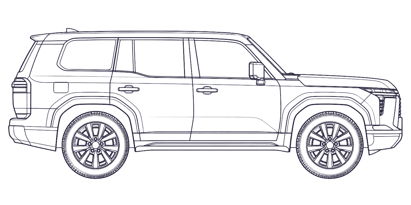 Toyota Lexus GX 550-550h side profile